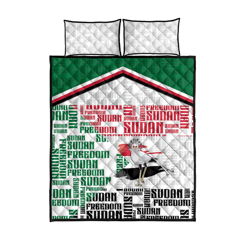 Sudan Quilt Bed Set Secretary Bird With Typography Patterns - African Pride