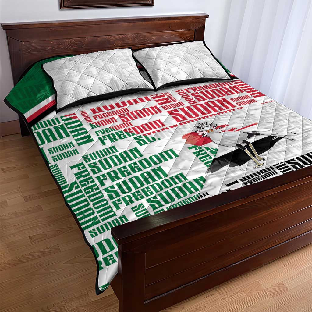 Sudan Quilt Bed Set Secretary Bird With Typography Patterns - African Pride