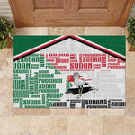 Sudan Rubber Doormat Secretary Bird With Typography Patterns - African Pride