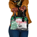 Sudan Shoulder Handbag Secretary Bird With Typography Patterns - African Pride