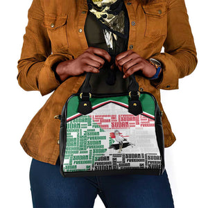 Sudan Shoulder Handbag Secretary Bird With Typography Patterns - African Pride