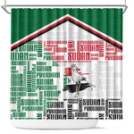Sudan Shower Curtain Secretary Bird With Typography Patterns - African Pride