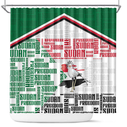 Sudan Shower Curtain Secretary Bird With Typography Patterns - African Pride