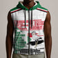 Personalized Sudan Sleeveless Zip Hoodie Secretary Bird With Typography Patterns - African Pride