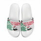 Sudan Slide Sandals Secretary Bird With Typography Patterns - African Pride