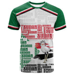Personalized Sudan T shirt Secretary Bird With Typography Patterns - African Pride