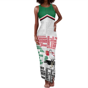 Personalized Sudan Tank Maxi Dress Secretary Bird With Typography Patterns - African Pride