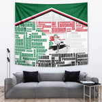 Sudan Tapestry Secretary Bird With Typography Patterns - African Pride