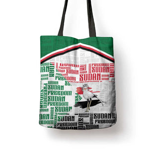 Sudan Tote Bag Secretary Bird With Typography Patterns - African Pride