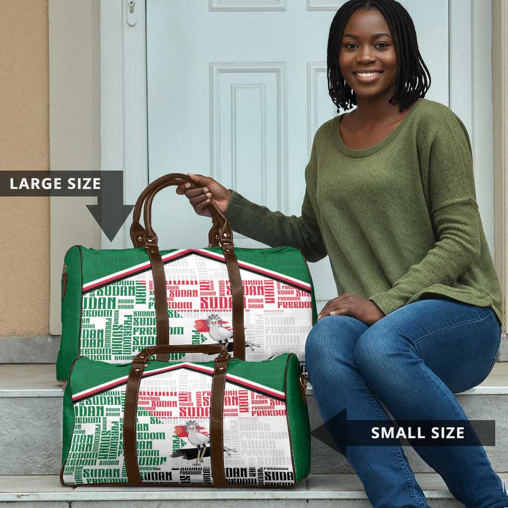 Sudan Travel Bag Secretary Bird With Typography Patterns - African Pride