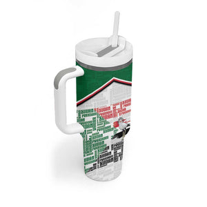Personalized Sudan Tumbler With Handle Secretary Bird With Typography Patterns - African Pride