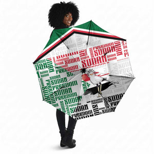 Sudan Umbrella Secretary Bird With Typography Patterns - African Pride