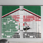Sudan Window Curtain Secretary Bird With Typography Patterns - African Pride