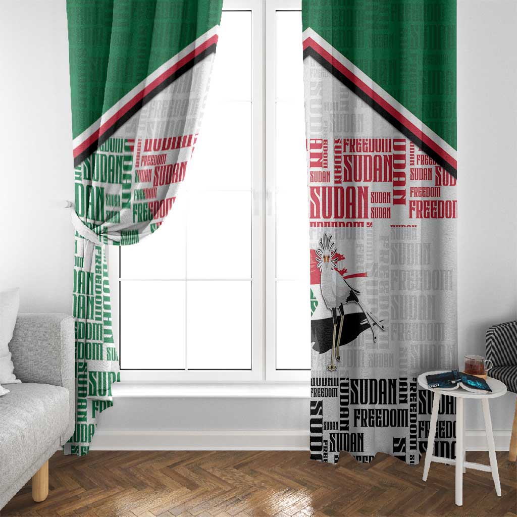 Sudan Window Curtain Secretary Bird With Typography Patterns - African Pride