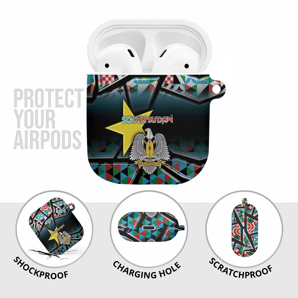 South Sudan AirPods Case Geometric African Patterns - African Pride