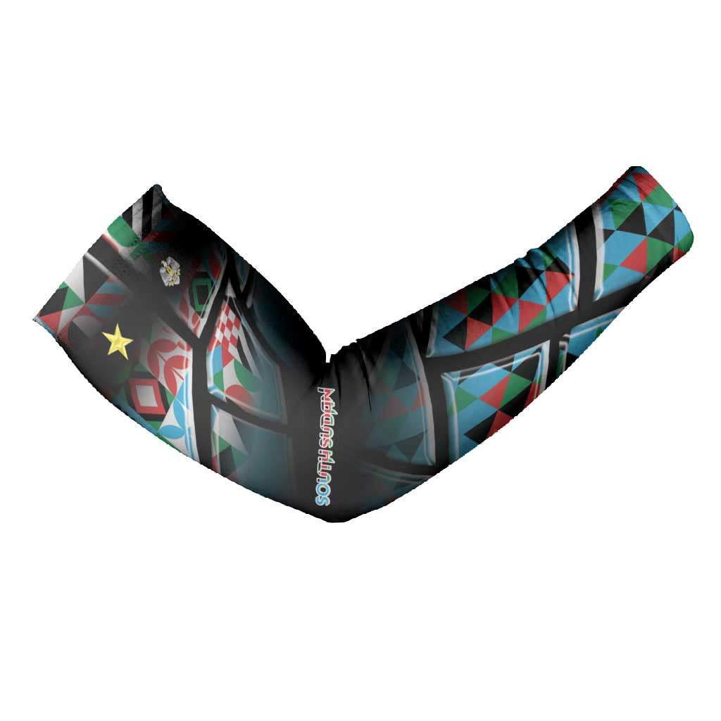 Custom South Sudan Arm Sleeves Geometric African Patterns - African Pride