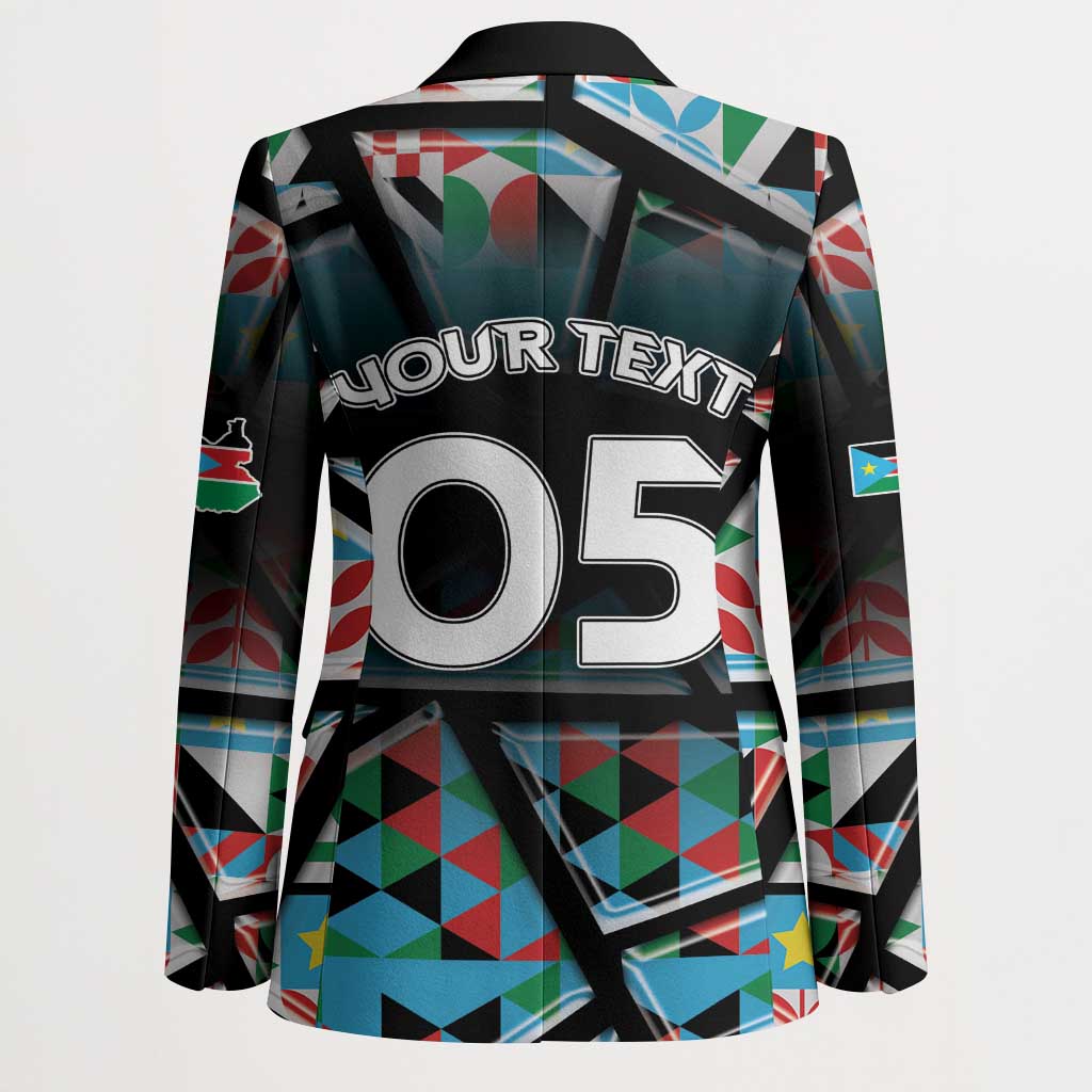 Custom South Sudan Blazer Geometric African Patterns - African Pride