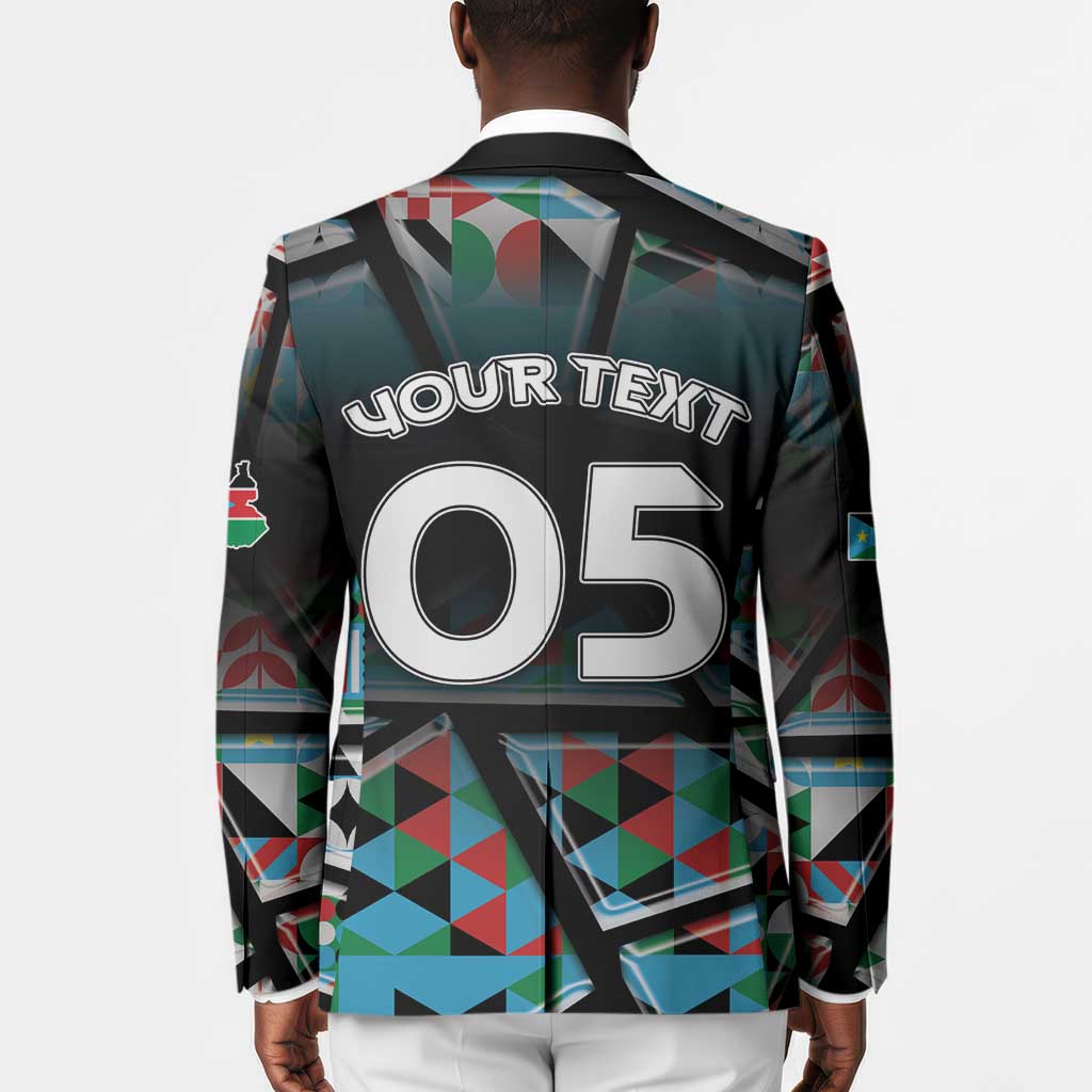 Custom South Sudan Blazer Geometric African Patterns - African Pride