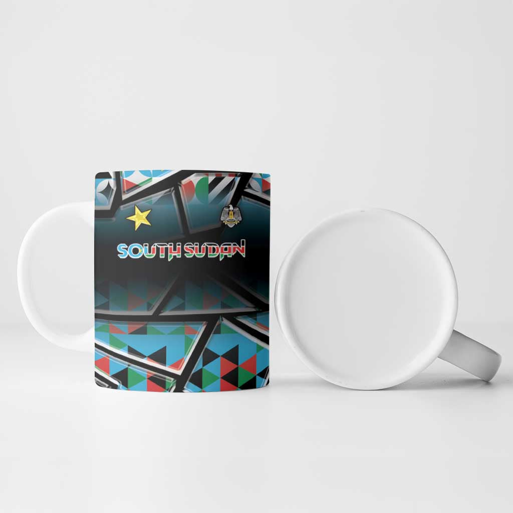 Custom South Sudan Ceramic Mug Geometric African Patterns - African Pride