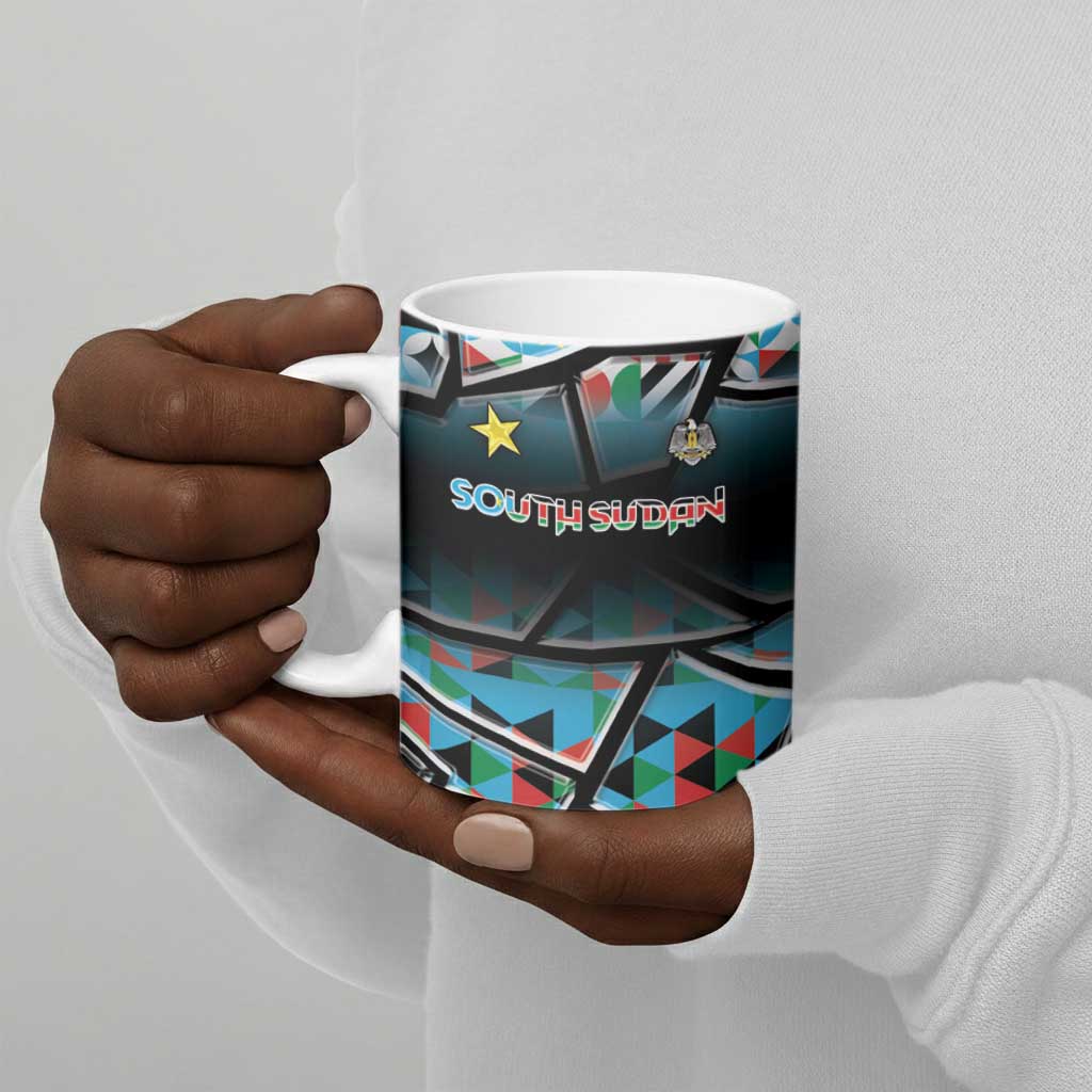 Custom South Sudan Ceramic Mug Geometric African Patterns - African Pride