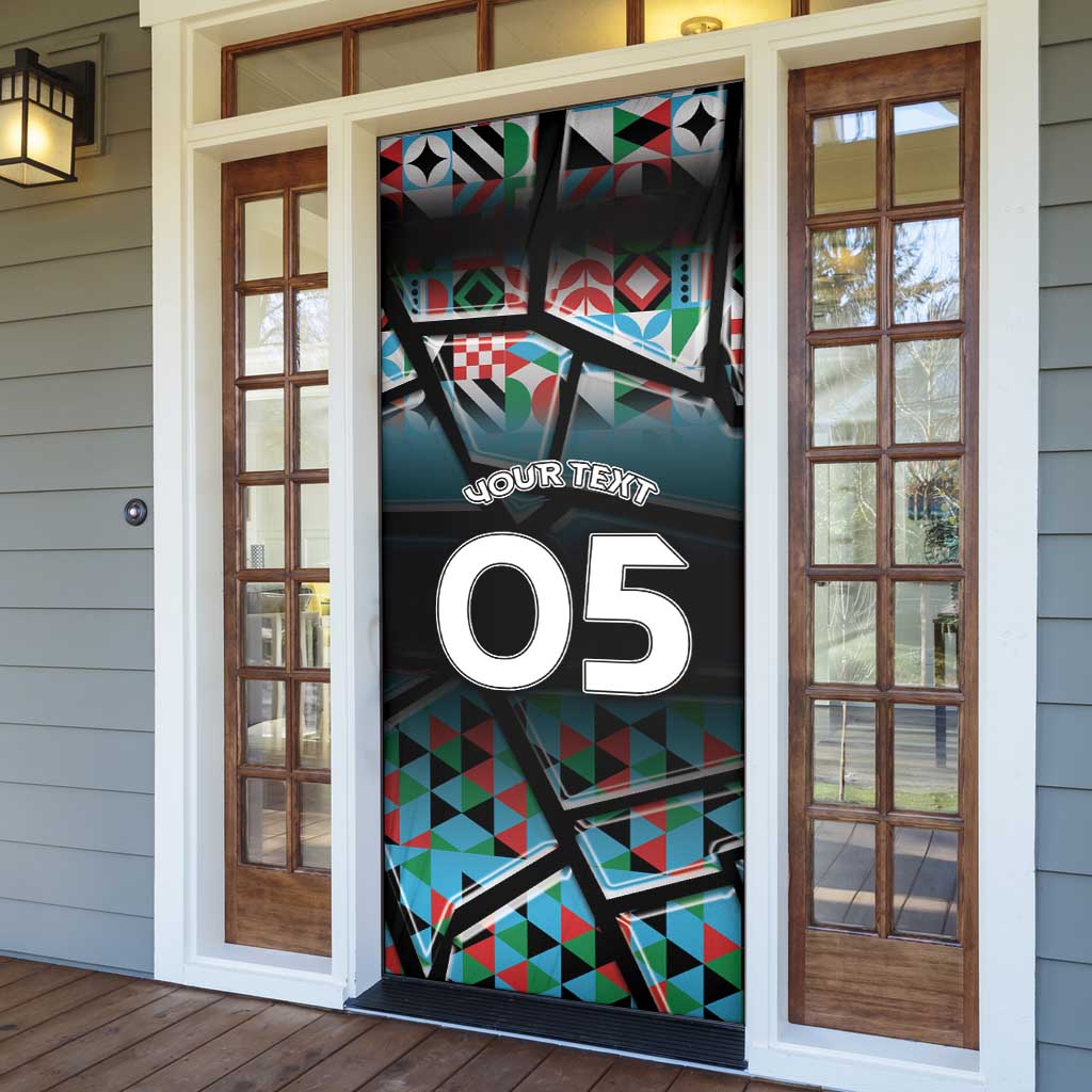 Custom South Sudan Door Cover Geometric African Patterns - African Pride