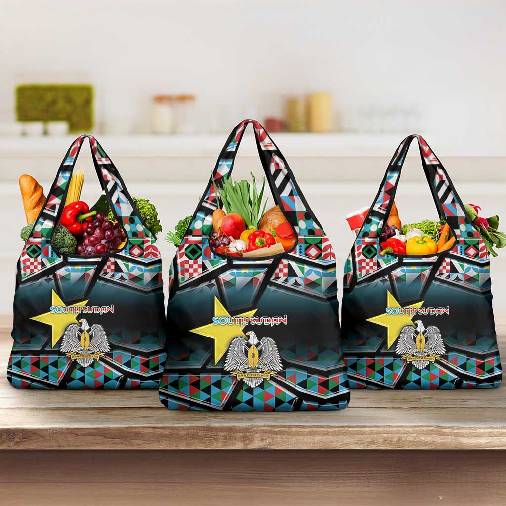 South Sudan Grocery Bag Geometric African Patterns - African Pride