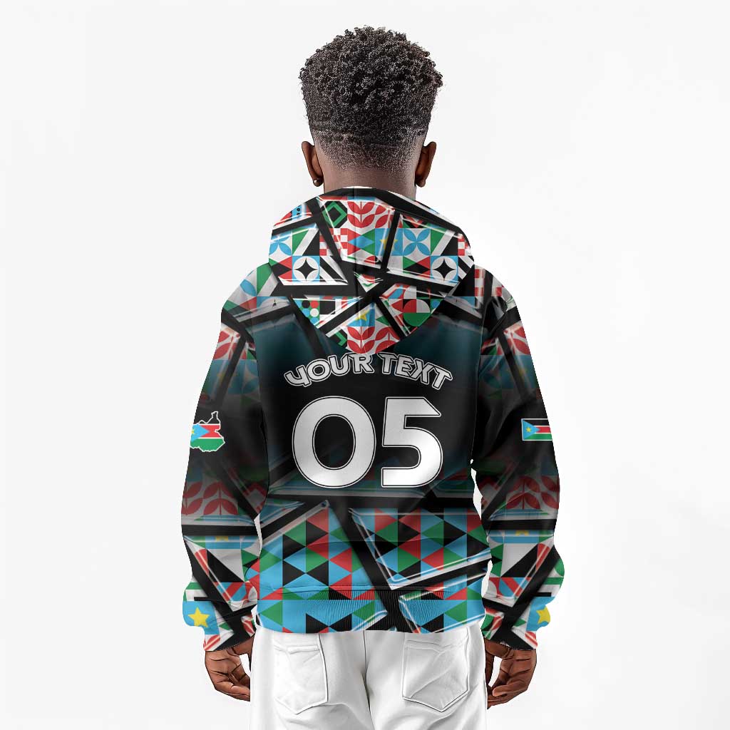 Custom South Sudan Kid Hoodie Geometric African Patterns - African Pride