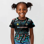 Custom South Sudan Kid T shirt Geometric African Patterns - African Pride
