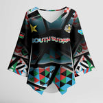 Custom South Sudan Kimono Sleeve Blouse Geometric African Patterns - African Pride