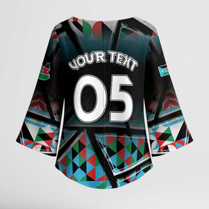 Custom South Sudan Kimono Sleeve Blouse Geometric African Patterns - African Pride