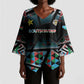 Custom South Sudan Kimono Sleeve Blouse Geometric African Patterns - African Pride