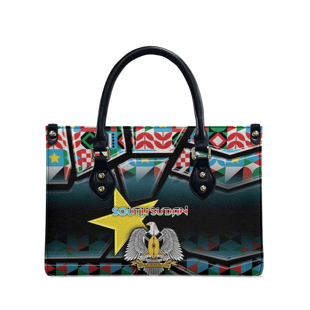 South Sudan Leather Bag Geometric African Patterns - African Pride