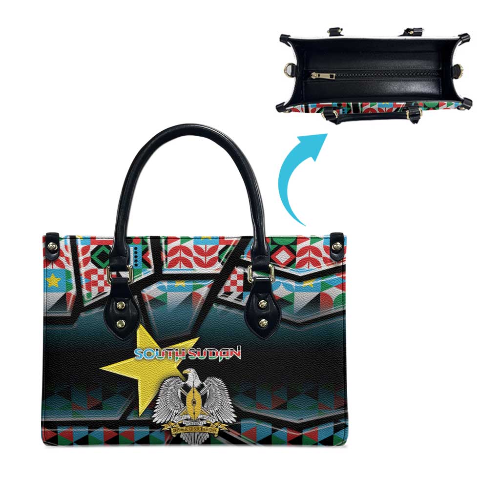 South Sudan Leather Bag Geometric African Patterns - African Pride