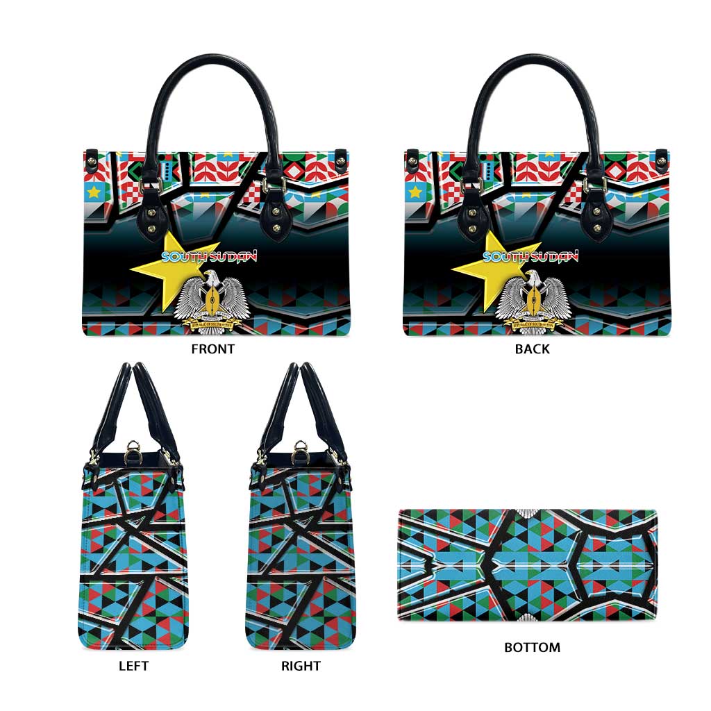 South Sudan Leather Bag Geometric African Patterns - African Pride