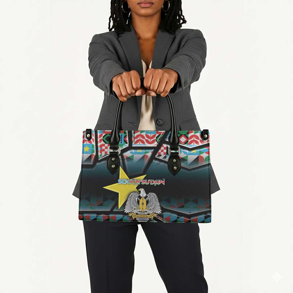 South Sudan Leather Bag Geometric African Patterns - African Pride