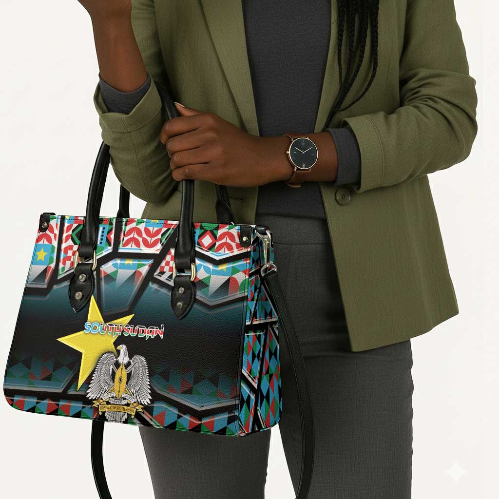 South Sudan Leather Bag Geometric African Patterns - African Pride