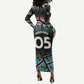 Custom South Sudan Long Sleeve Bodycon Dress Geometric African Patterns - African Pride