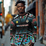 Custom South Sudan Long Sleeve Shirt Geometric African Patterns - African Pride