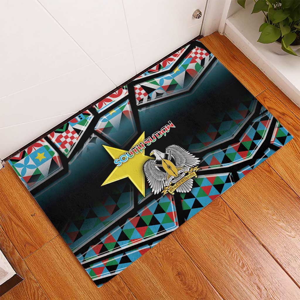South Sudan Rubber Doormat Geometric African Patterns - African Pride