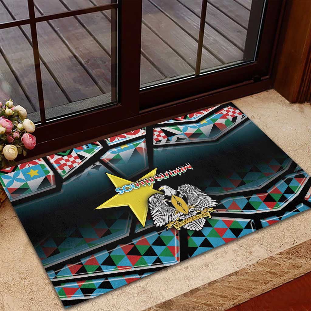 South Sudan Rubber Doormat Geometric African Patterns - African Pride