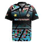 Custom South Sudan Rugby Jersey Geometric African Patterns - African Pride