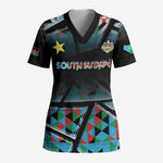 Custom South Sudan Scrub Top Geometric African Patterns - African Pride