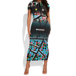 Custom South Sudan Short Sleeve Bodycon Dress Geometric African Patterns - African Pride