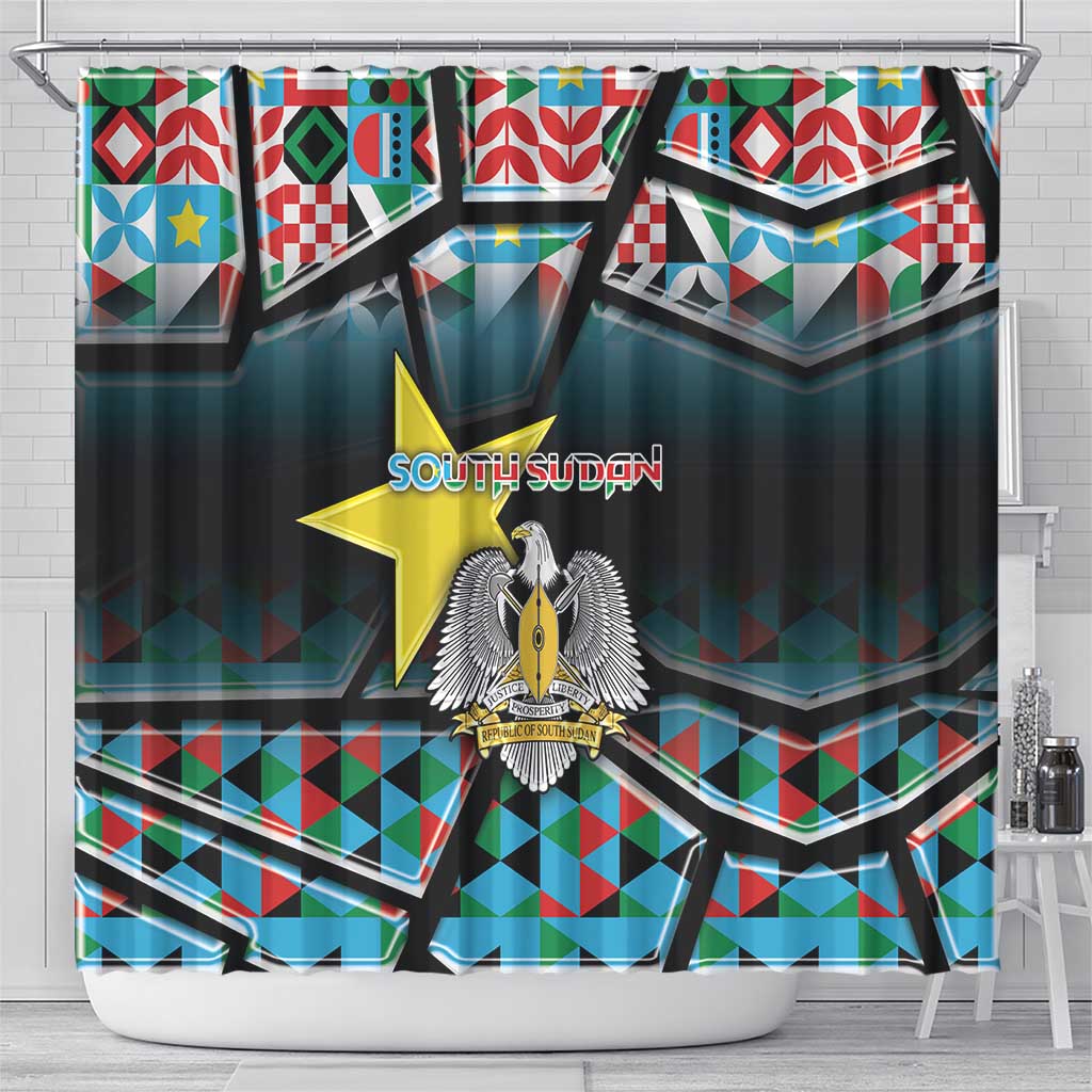 South Sudan Shower Curtain Geometric African Patterns - African Pride