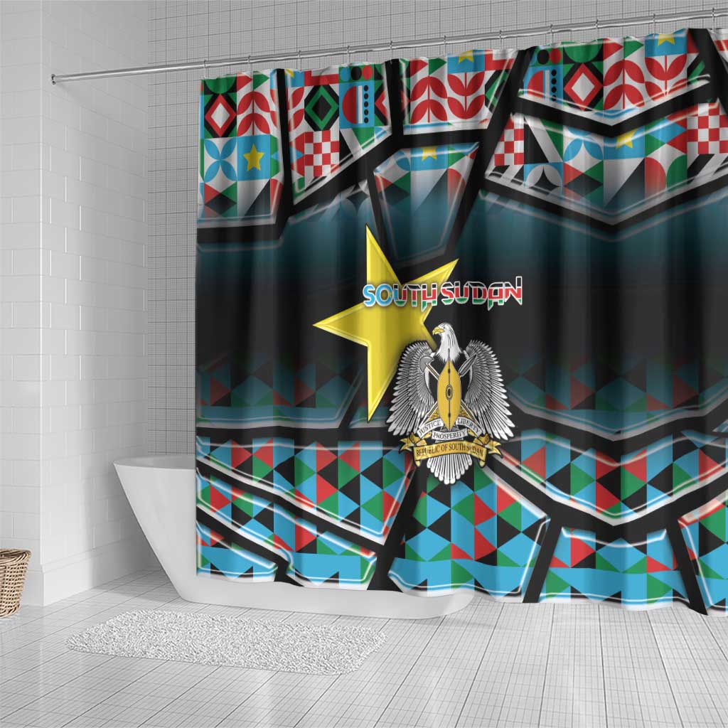 South Sudan Shower Curtain Geometric African Patterns - African Pride