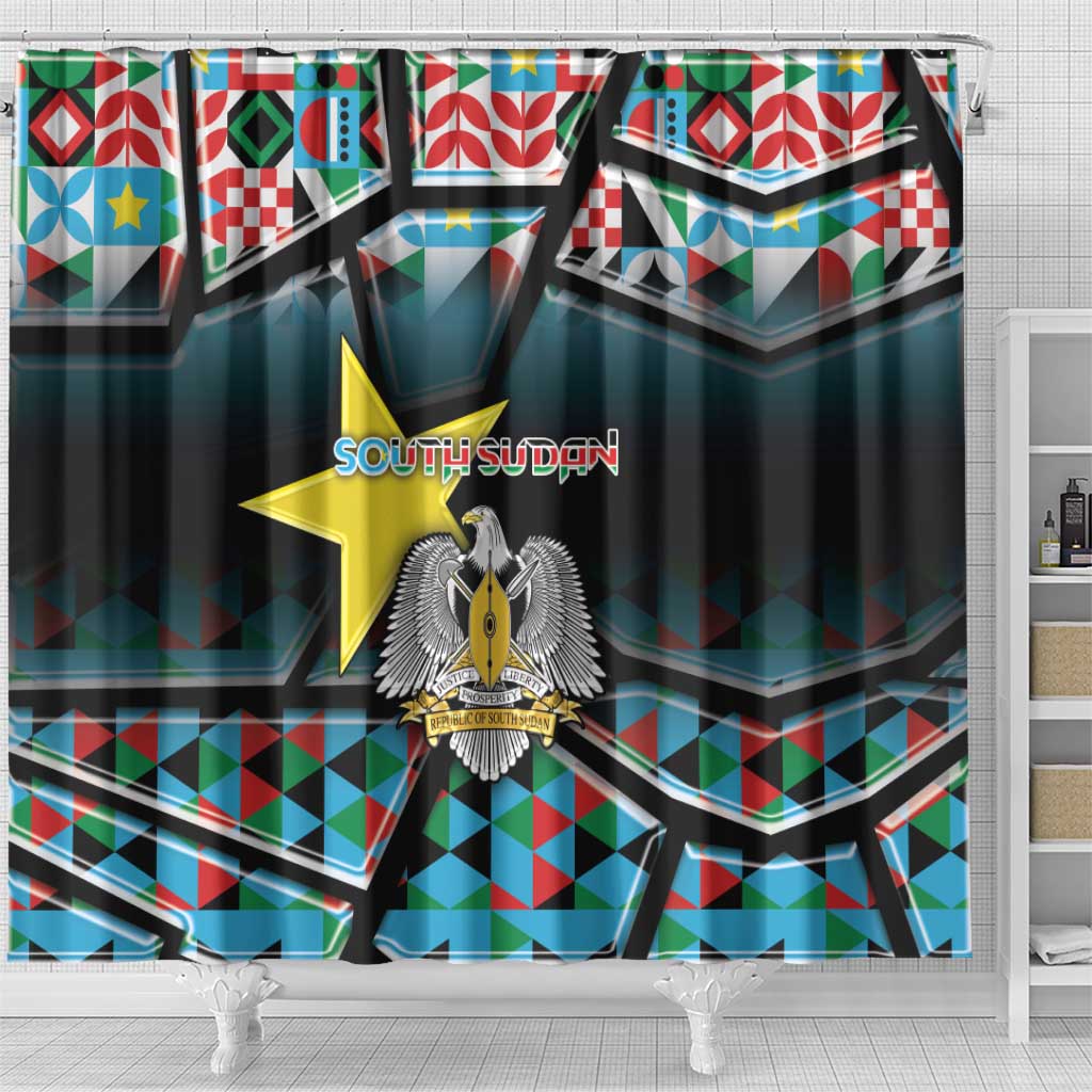 South Sudan Shower Curtain Geometric African Patterns - African Pride