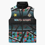 Custom South Sudan Sleeveless Puffer Jacket Geometric African Patterns - African Pride