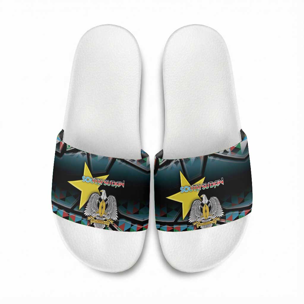 South Sudan Slide Sandals Geometric African Patterns - African Pride
