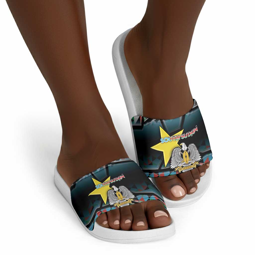 South Sudan Slide Sandals Geometric African Patterns - African Pride