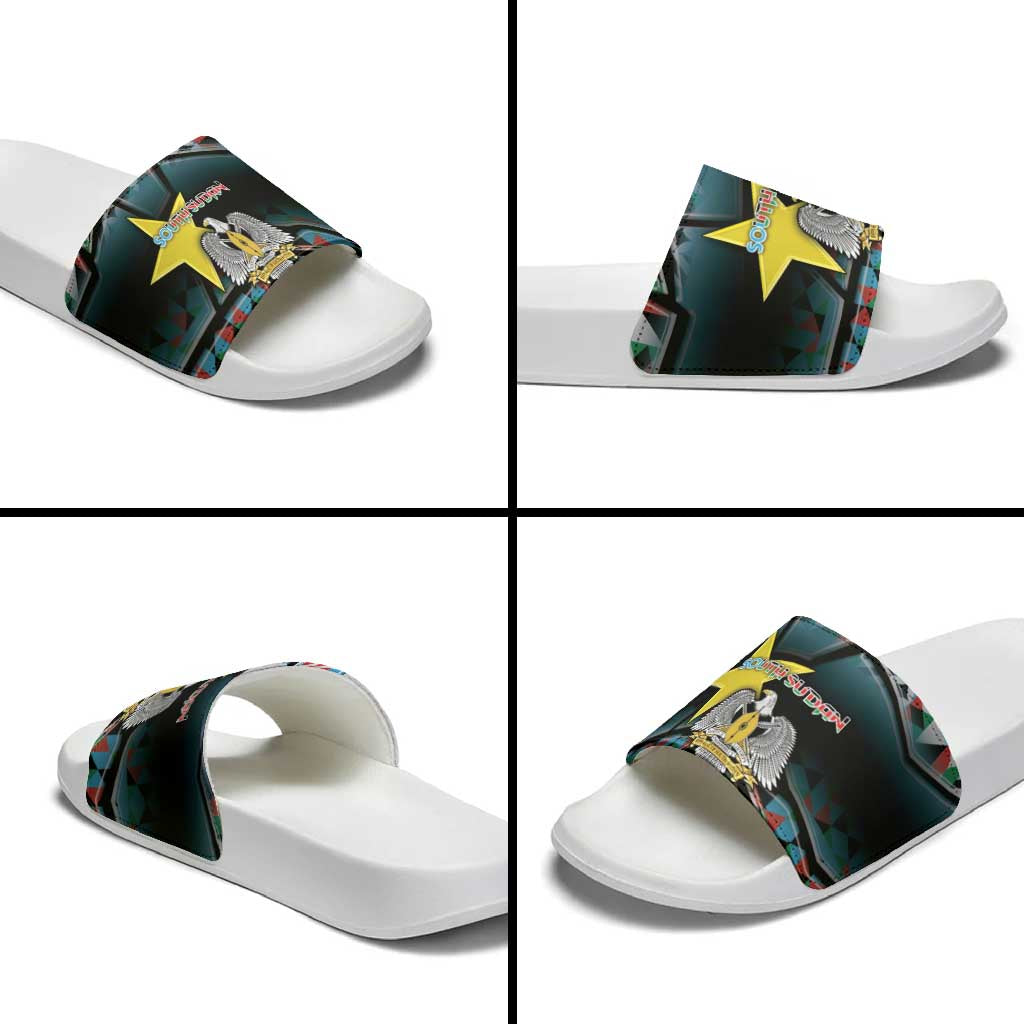 South Sudan Slide Sandals Geometric African Patterns - African Pride